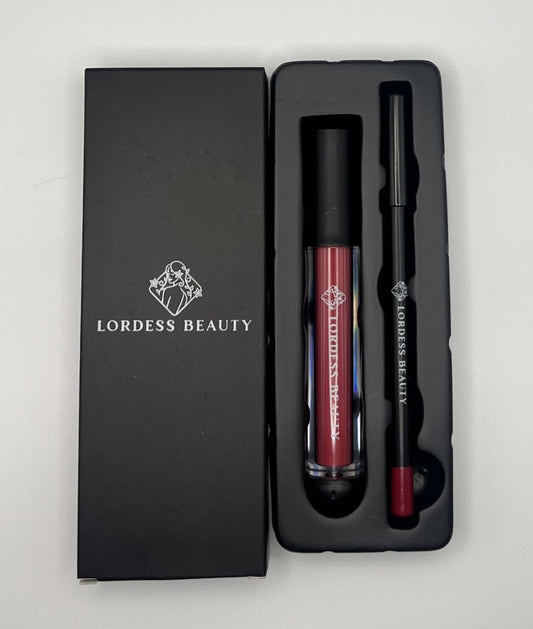Lovely Duo: Liquid Lipstick & Lip Liner Set - Lordess Beauty