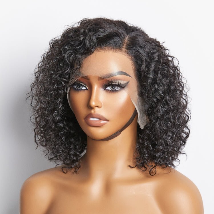 Pre - Plucked 13x4 Lace Front Curly Bob Wig 150% Density - Lordess Beauty