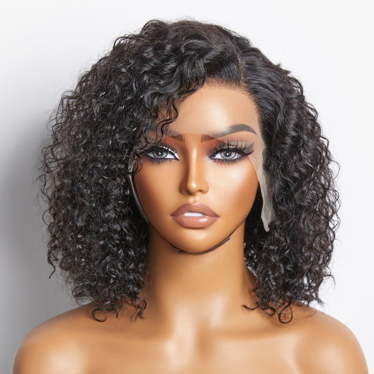 Pre - Plucked 13x4 Lace Front Curly Bob Wig 150% Density - Lordess Beauty
