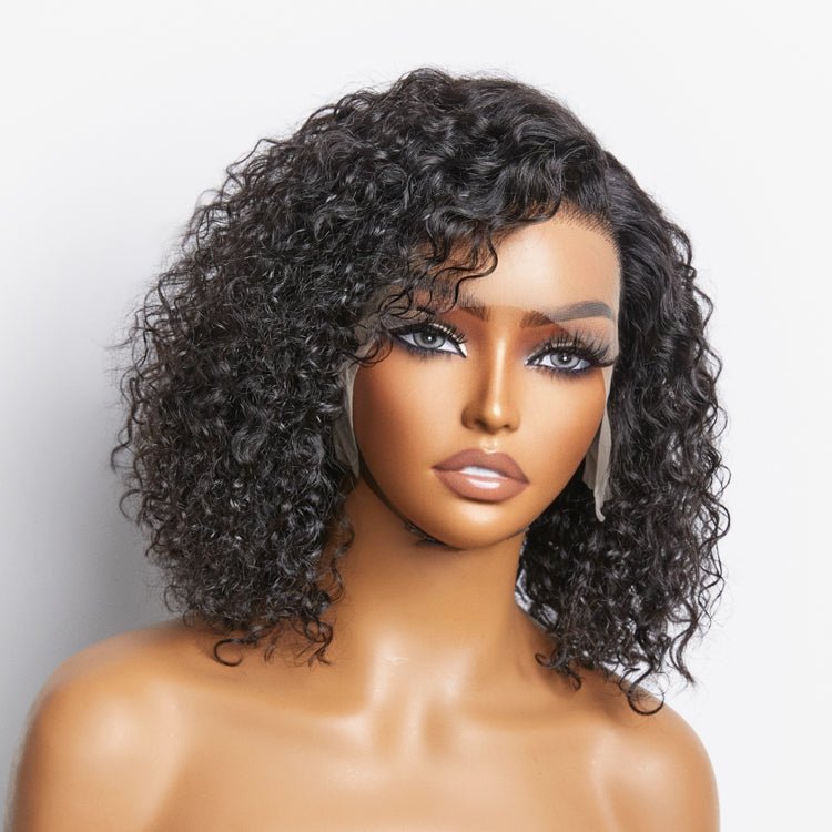 Pre - Plucked 13x4 Lace Front Curly Bob Wig 150% Density - Lordess Beauty