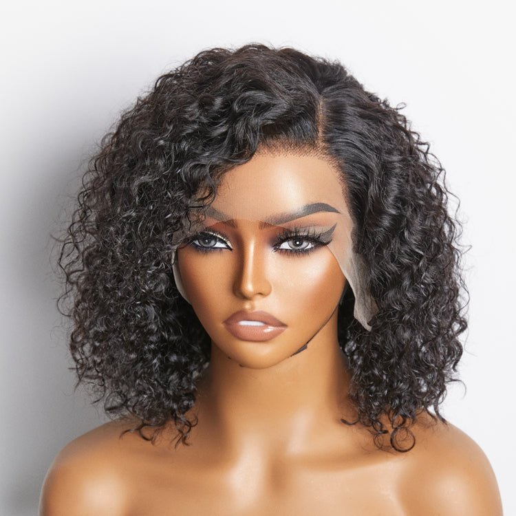 Pre - Plucked 13x4 Lace Front Curly Bob Wig 150% Density - Lordess Beauty