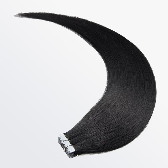 Premium Quality Straight Tape In Remy Hair Extensions 1 Jet Black - Lordess Beauty