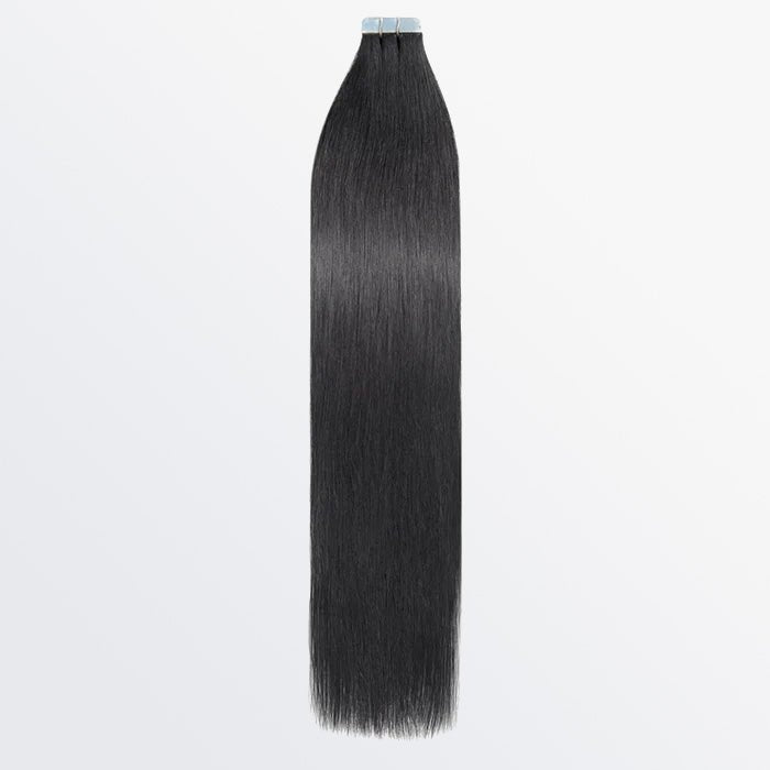 Premium Quality Straight Tape In Remy Hair Extensions 1 Jet Black - Lordess Beauty